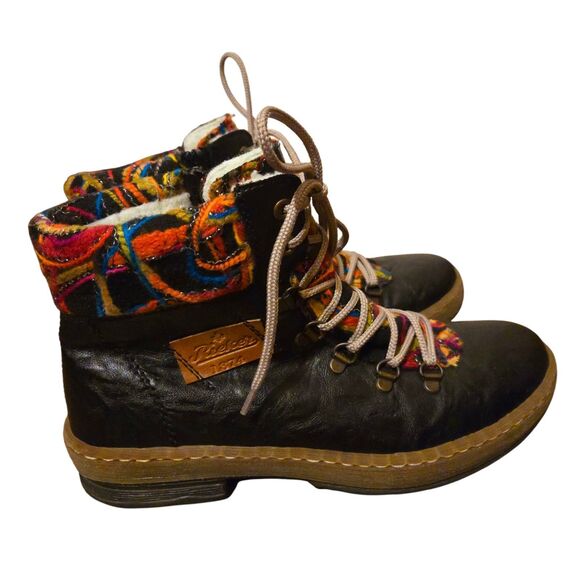 Rieker Felicitas Size 40 (9-9.5) Hiking Boot Sherpa Cozy Rainbow Outdoor - Picture 1 of 13
